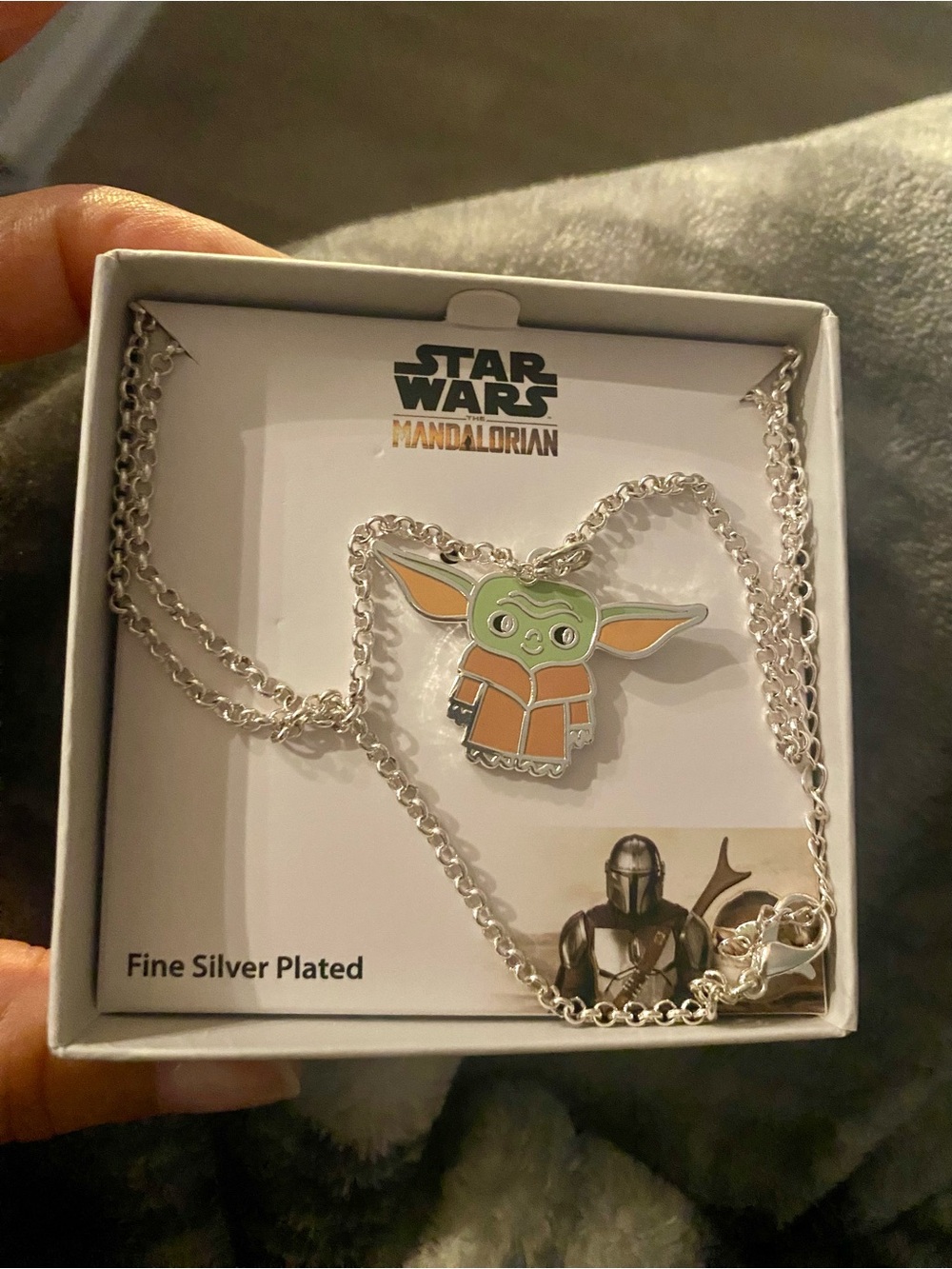 Star Wars The Mandalorian Baby Yoda Green and Orange Kids Necklace